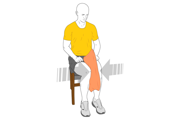 Aducción de cadera sentado con almohada