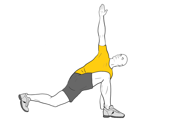Flexión de cadera y rotación de tronco