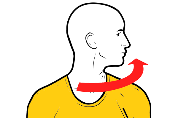 Rotación del cuello a la izquierda