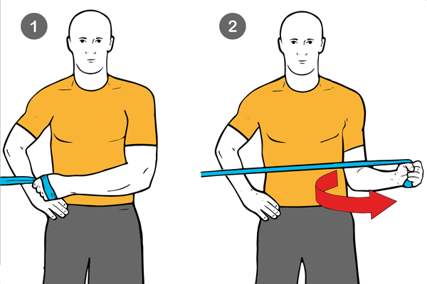 Rotación externa de hombro con cable-polea